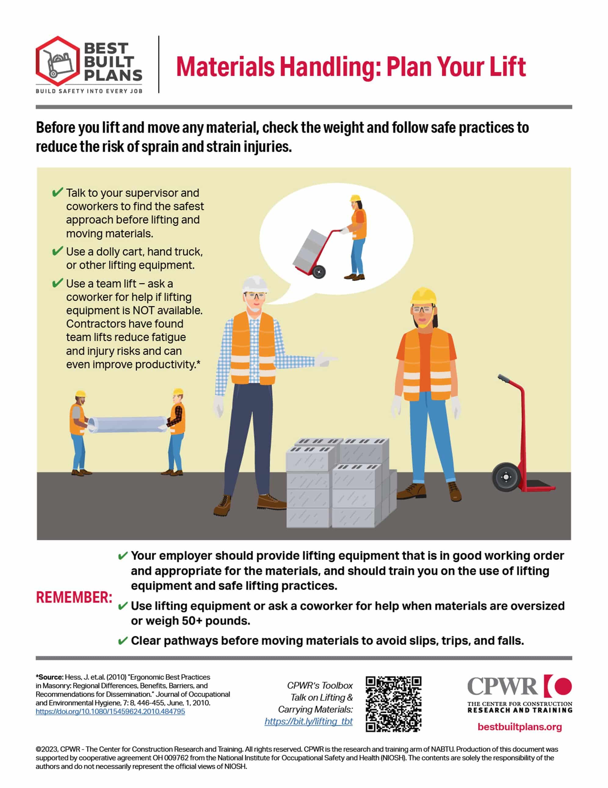 CPWR Materials Handling Infographics