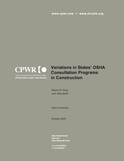 Cover of Small Study about the variations and impact of state OSHA consultation programs. 